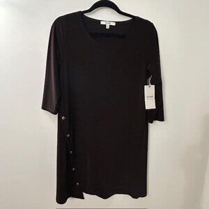 NEW Sympli Coffee Brown Quest Angle Tunic Top 3/4 Sleeve
